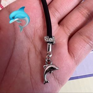 NEW Silver Dolphin Sea Ocean Y2K Mini Phone Charm Key Dangler Strap